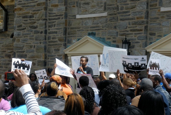 Students walk out against the corporate agenda!